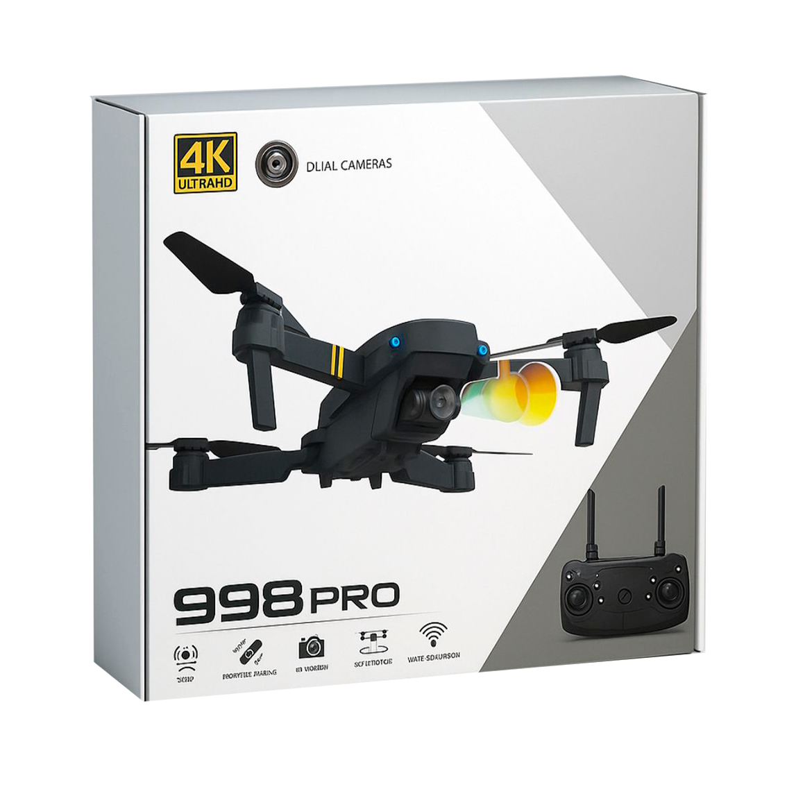 Drone 4k Profesional Cámara Wifi 998 Pro Negro