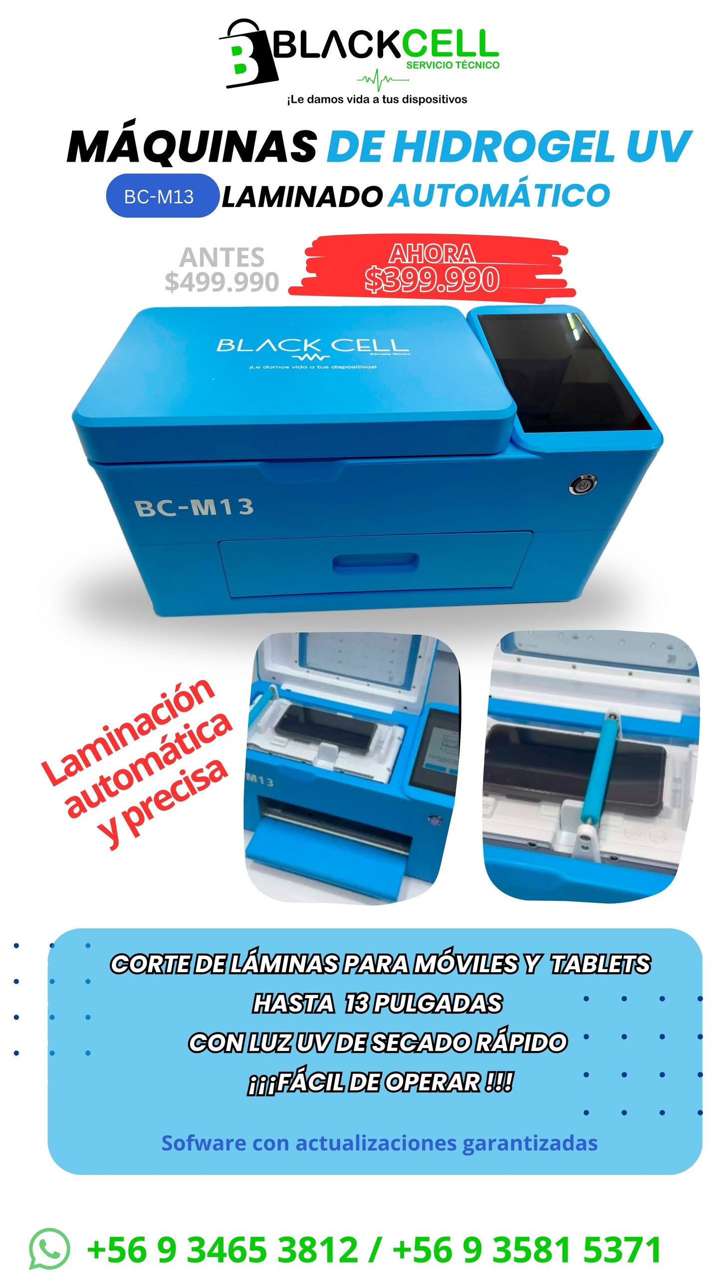 Máquinas de hidrogel todo en uno BC M13 (sin límite de cortes)